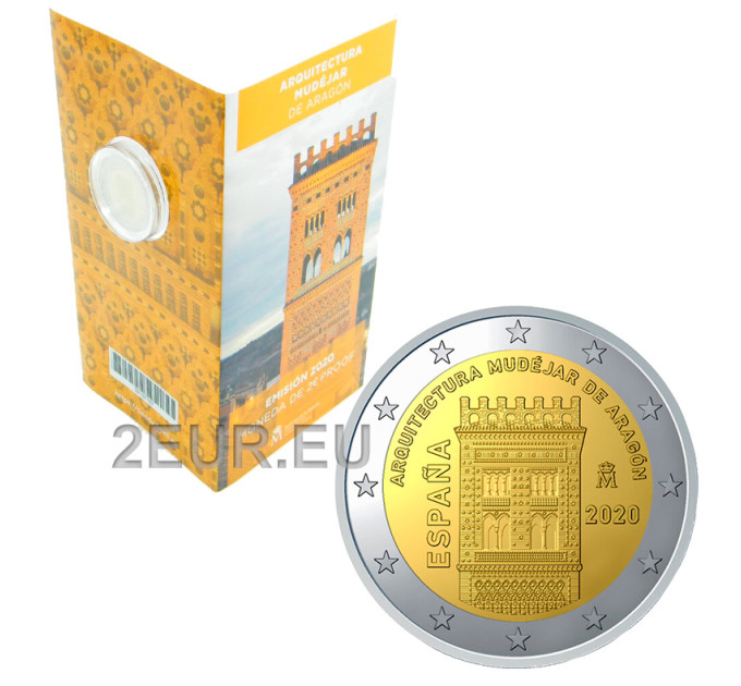 Spain 2 euro proof 2020 - Mudejar architecture of Aragon