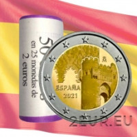 Hispaania 2 eurot rulli 2021 – Ajalooline Toledo linn