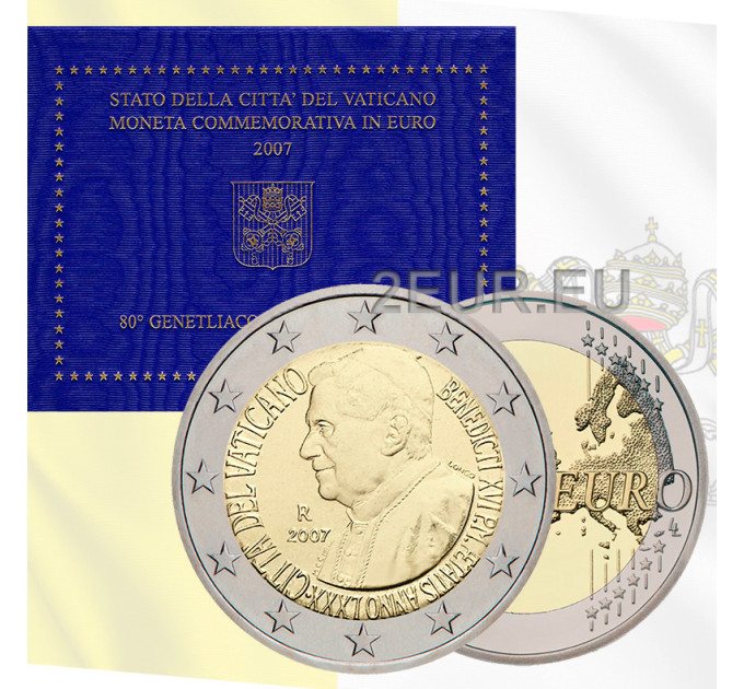 Vatican 2 euro BU 2007 - 80th Anniversary of the Birth of Pope Benedict XVI