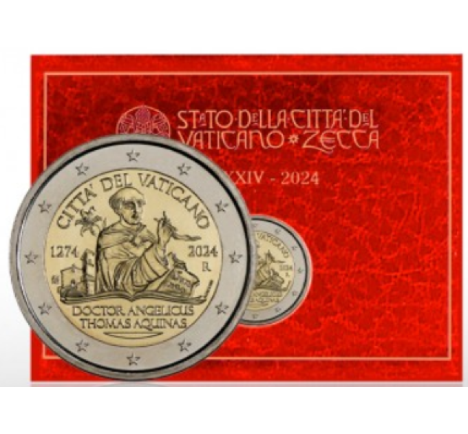 Vatican 2 euro BU 2024 - 750th Anniversary of the Death of Saint Thomas Aquinas