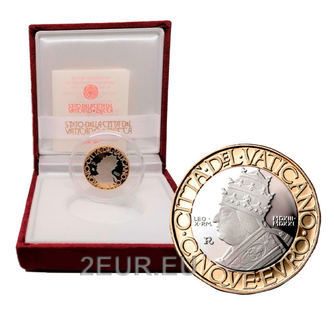 Vatican 5 euro proof 2021 - 500th Anniversary of the Death of Pope Leo X