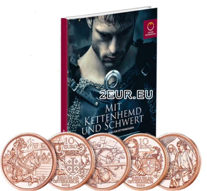 Album for 10 euro coins Austria - Chivalry