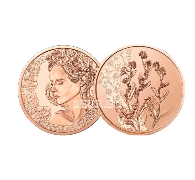 Austria 10 euro coin 2023 - The Forget-me-not