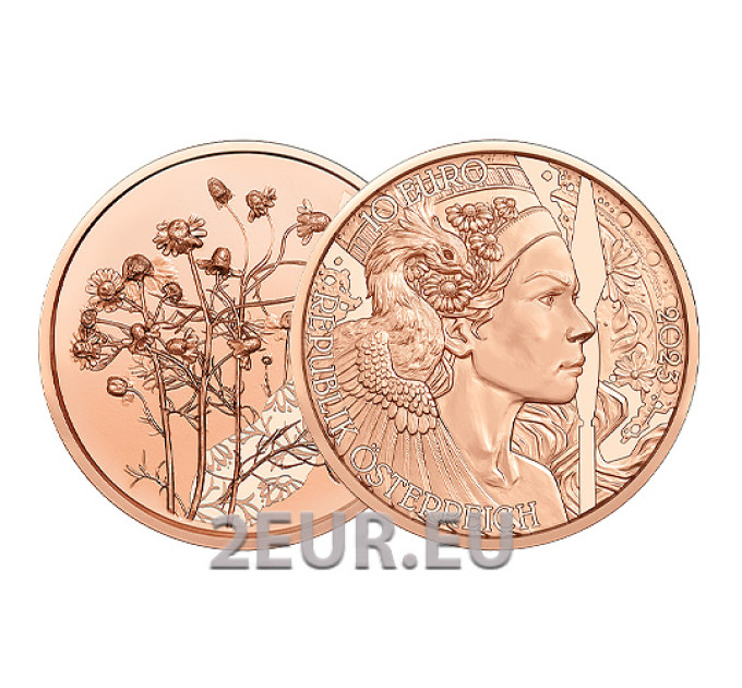 Austria 10 euro coin 2023-2 - THE CHAMOMILE