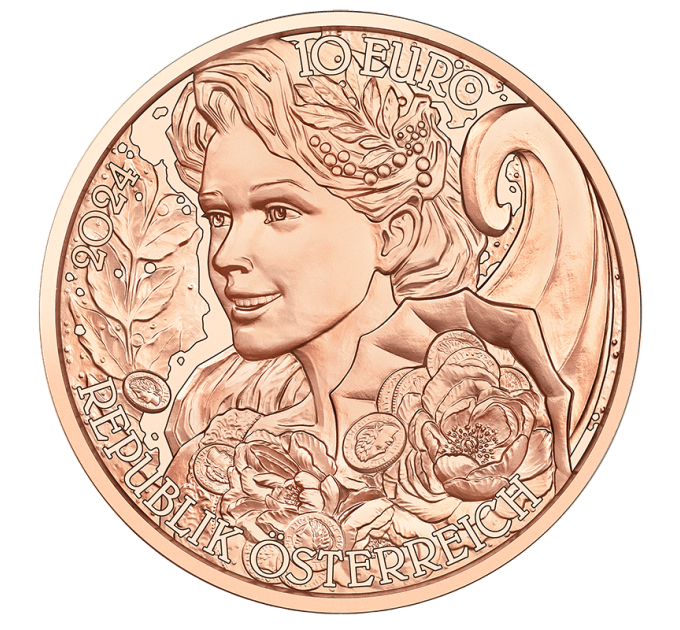 Austria 10 euro coin 2024 - Peony