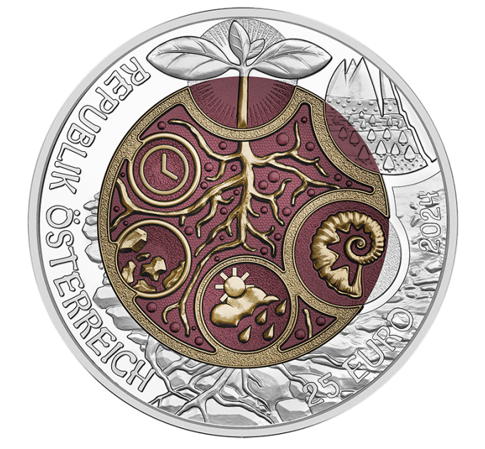 Austria 25 euro Silver Niobium Coin 2024 - Edaphon