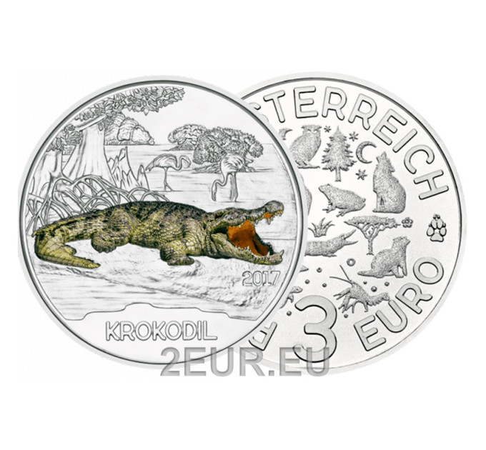 Austria 3 euro coin 2017-2 - Crocodile