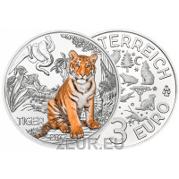 Austria 3-eurone münt 2017 – Tiiger