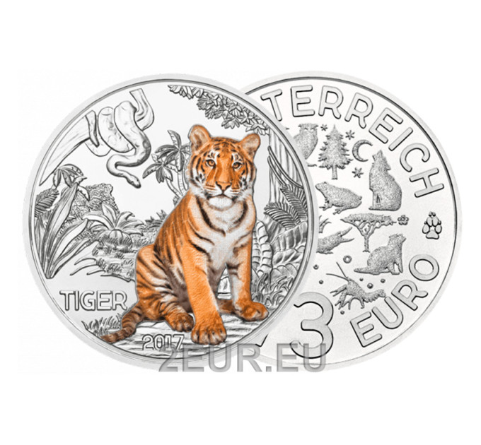 Austria 3 euro coin 2017 - Tiger