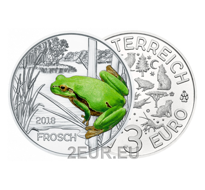 Austria 3 euro coin 2018-4 - Frog