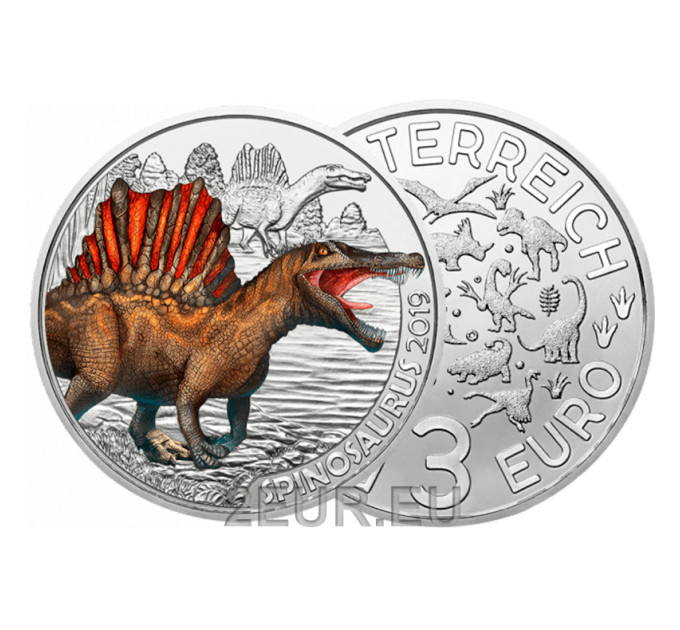 Austria 3 euro coin 2019 - Spinosaurus