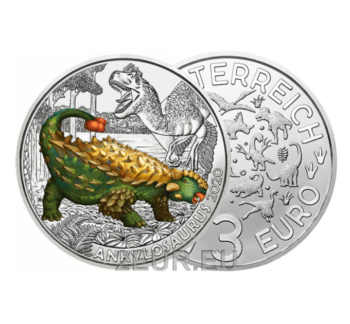 Austria 3 euro coin 2020-3 - Ankilosaur magniventris