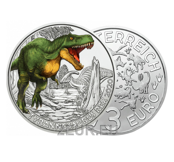 Austria 3 euro coin 2020-4 - Tyrannosaur rex