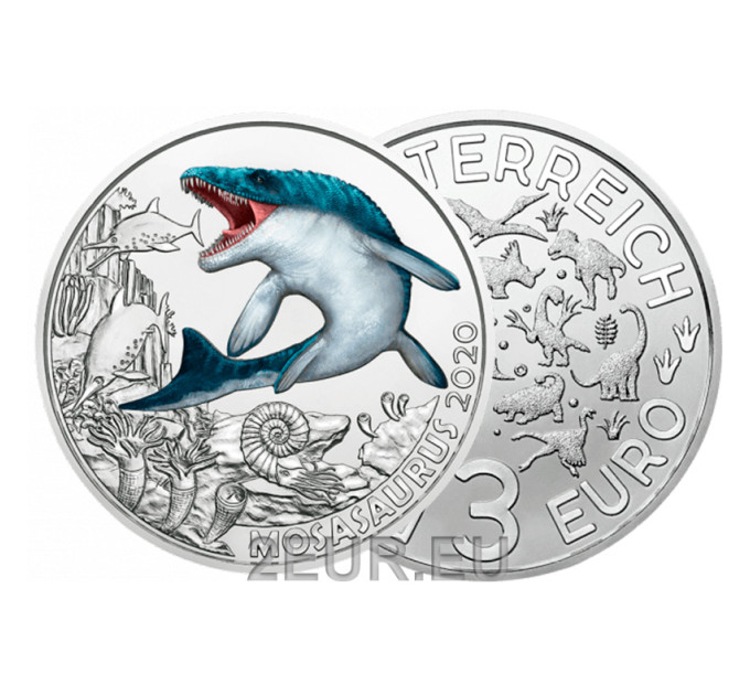 Austria 3 euro coin 2020 - Mosazaur hoffmanni