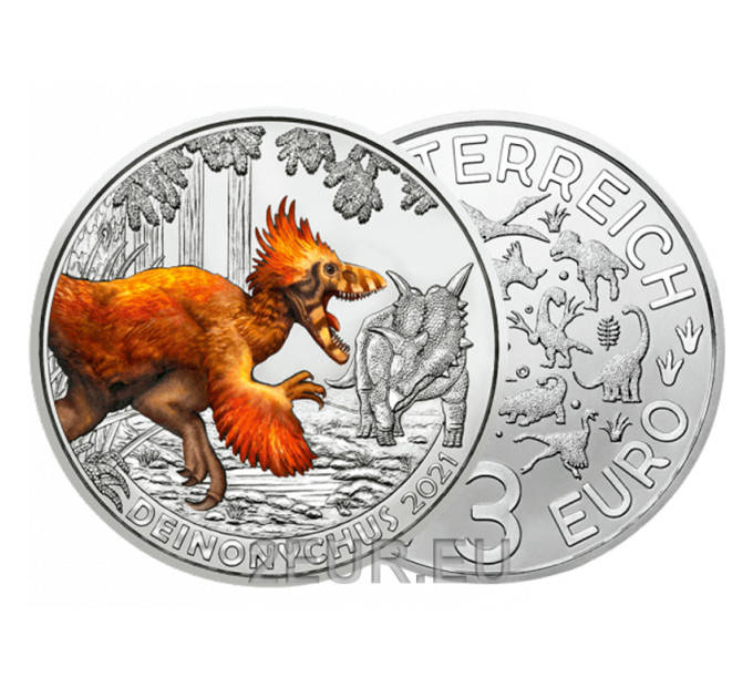 Austria 3 euro coin 2021-2 - Deinonychus antirrhopus