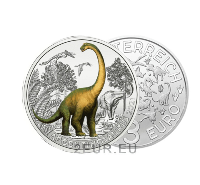 Austria 3 euro coin 2021-4 - Argentinosaurus