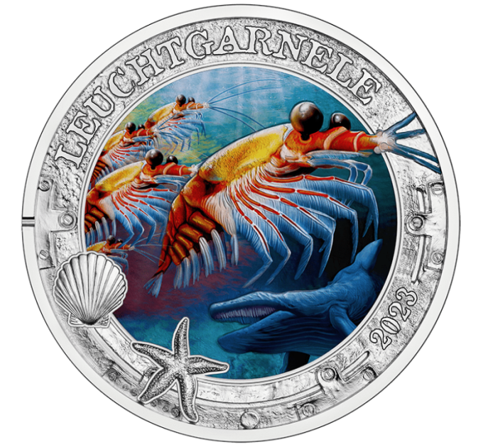 Austria 3 euro coin 2023-2 - Luminous Marine Life - Antarctic Krill