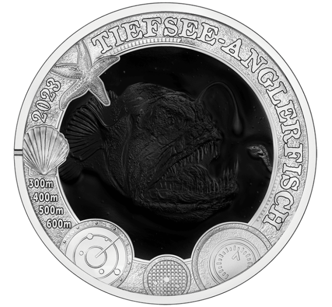 Austria 3 euro coin 2023-3 - Luminous Marine Life - DEEP-SEA ANGLERFISH