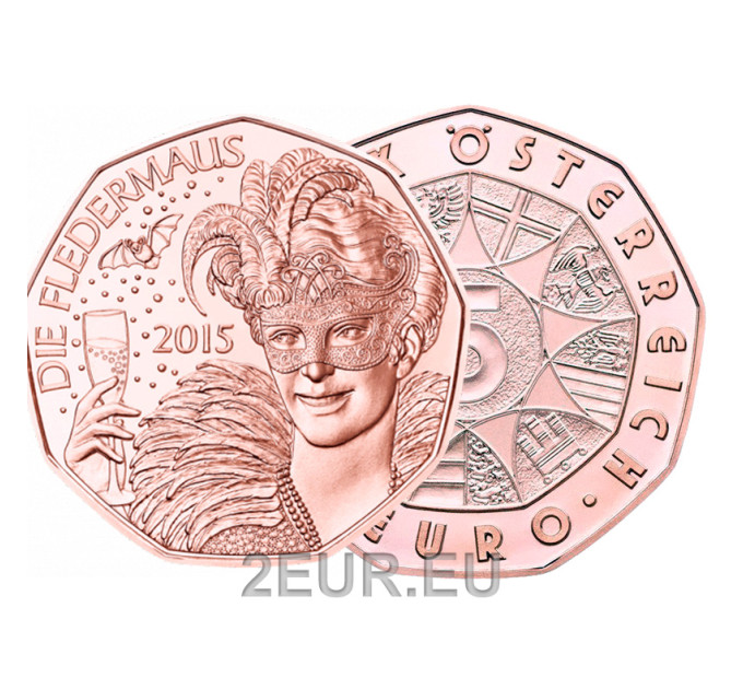 Austria 5 euro coin 2015 - The bat