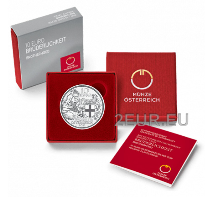 Austria 10 euro Silver coin Proof 2021 - BROTHERHOOD