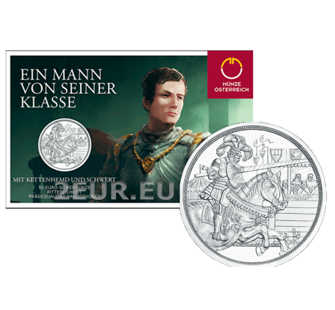Austria 10 euro Silver coin 2019 - CHIVALRY