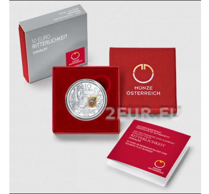 Austria 10 euro Silver coin Proof 2019 - CHIVALRY