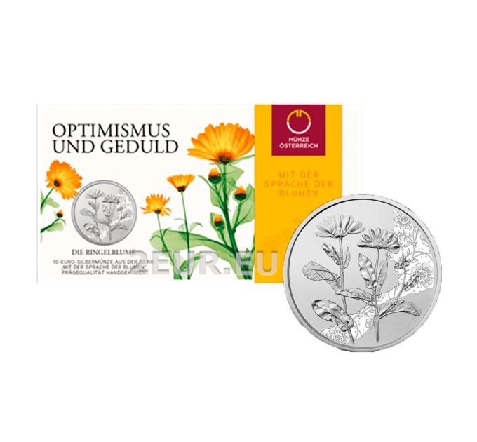 Austria 10 euro Silver coin 2022 - THE MARIGOLD