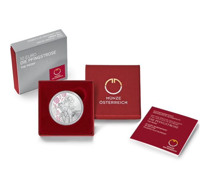 Austria 10 euro Silver coin Proof 2024 - PEONY