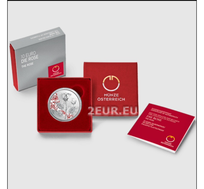 Austria 10 euro Silver coin Proof 2021 - THE ROSE