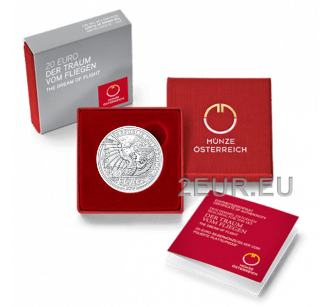 Austria 20 euro Silver coin 2019 - The dream of flight