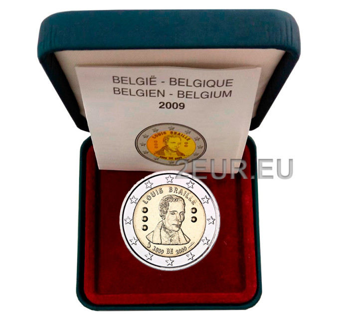 Belgium 2 euro proof 2009 - Louis Braille