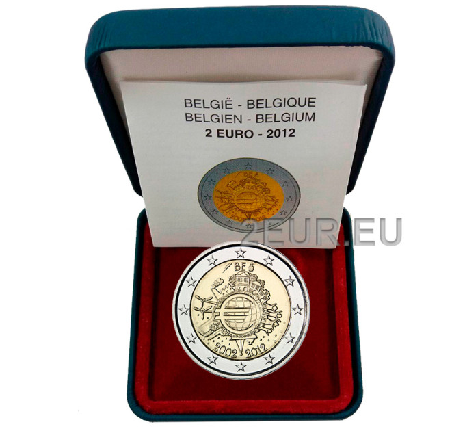 Belgium 2 euro proof 2012 - 10 years of euro