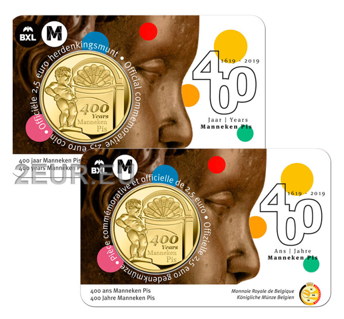 Belgium 2,5 euro BU 2019 - 400 years old manneken pis - FR+NL