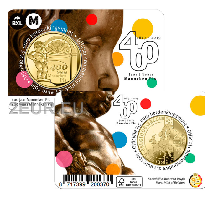Belgium 2,5 euro BU 2019 - 400 years old manneken pis - NL