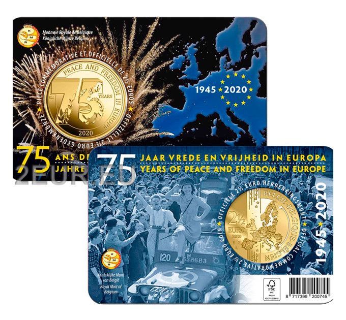Belgium 2,5 euro BU 2020 - 75 years of peace and freedom in europe - FR
