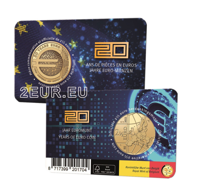 Belgium 2,5 euro BU 2022 - 20 Years of Euro Coins - FR
