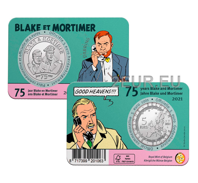 Belgium 5 euro BU 2021 - 75 years of Blake and Mortimer