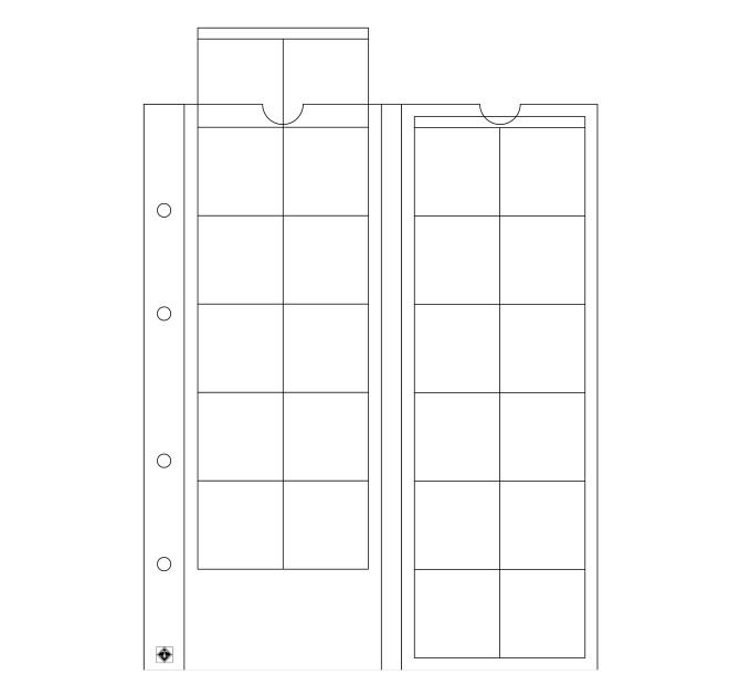 COIN SHEET - OPTIMA (LEUCHTTURM) - 24 COINS up to 34 mm Ø, clear