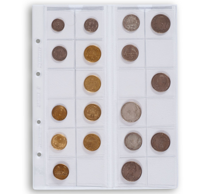 COIN SHEET - OPTIMA (LEUCHTTURM) - 24 COINS up to 34 mm Ø, clear