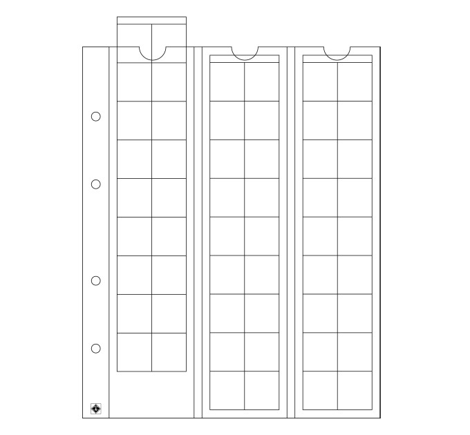 COIN SHEET - OPTIMA (LEUCHTTURM) - 54 COINS up to 20 mm Ø, clear