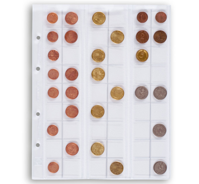 COIN SHEET - OPTIMA (LEUCHTTURM) - 54 COINS up to 20 mm Ø, clear