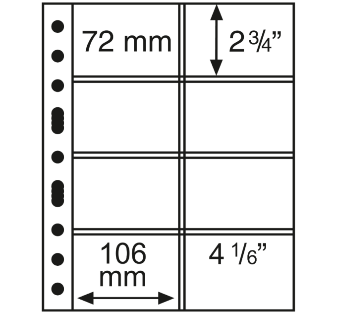 SHEET FOR COINS CARD - OPTIMA (LEUCHTTURM) - 8 COINS