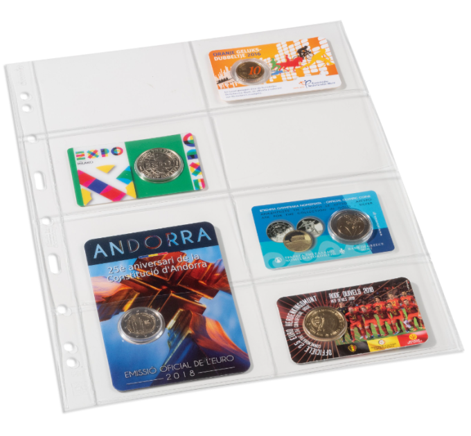 SHEET FOR COINS CARD - OPTIMA (LEUCHTTURM) - 8 COINS