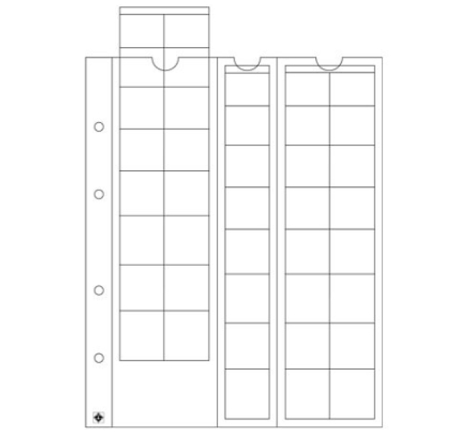 SHEET for COINS 1 cent - 2 EURO - OPTIMA (LEUCHTTURM) - 40 COINS