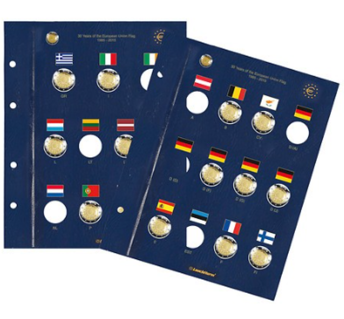 VISTA SHEET FOR 2 EURO COINS - 30 years EU flag