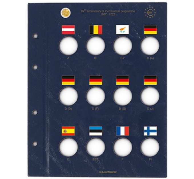 VISTA SHEET FOR 2 EURO COINS - ERASMUS