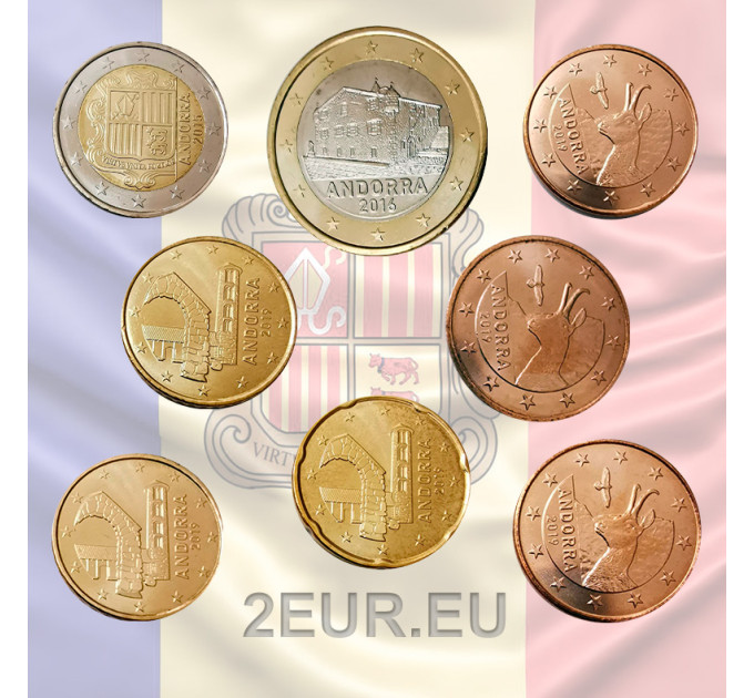 Andorra Euro coin set  MIX UNC 2016-2020