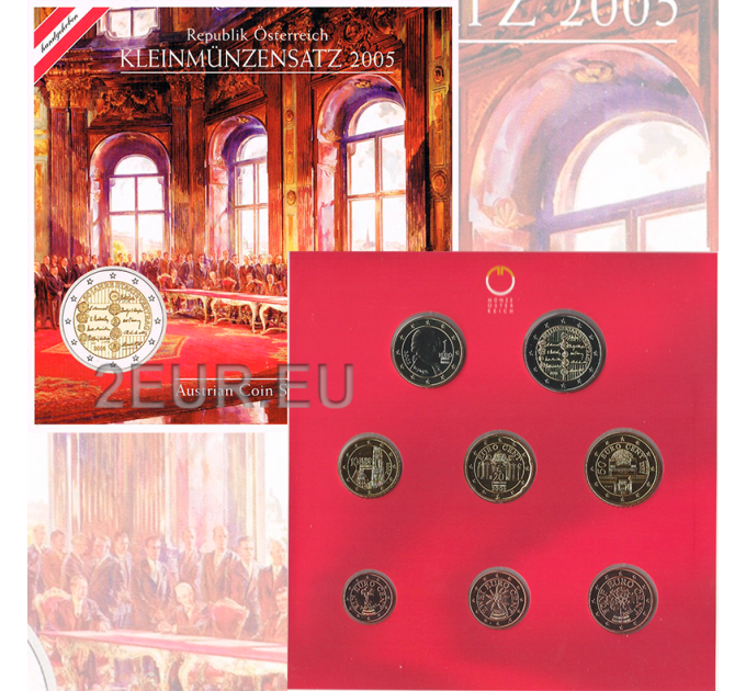 Austria Euro coin set BU 2005