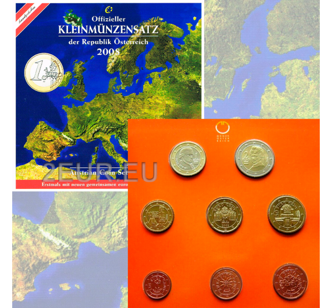 Austria Euro coin set BU 2008