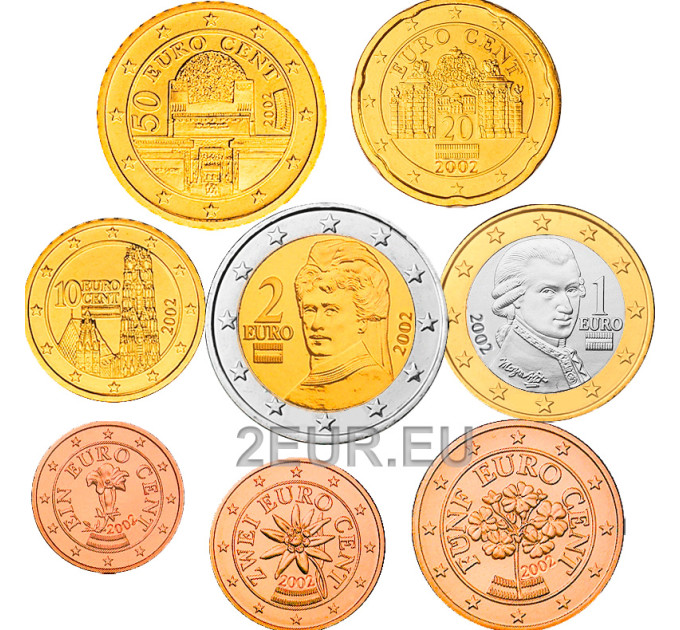 Austria Euro coin set UNC 2003